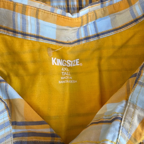 Kingsize Mens Button up Shirts Short Sleeve 4XL TALL LOT 4 - Picture 9 of 9